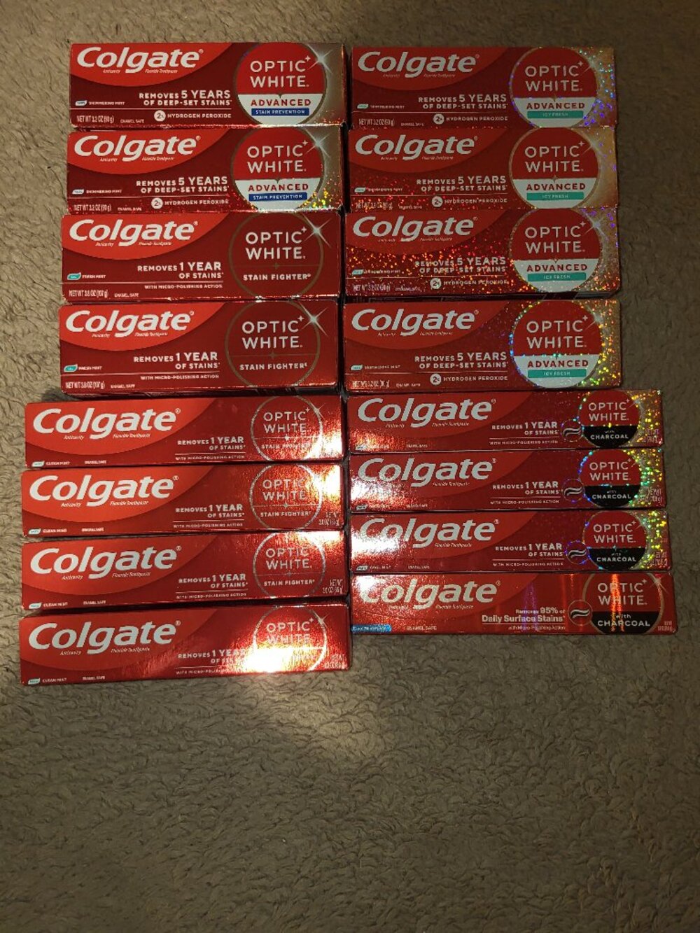 Colgate Optic White Toothpaste 16 Total New Unopened